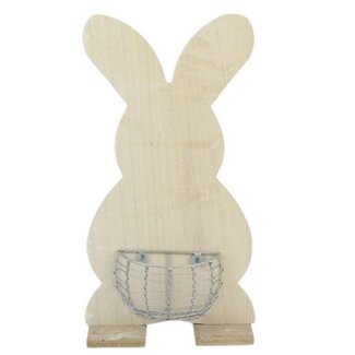4A Konijn met Mandje | Kleur: Naturelle Wit | Lengte 25 centimeter | Breedte 8 centimeter | Hoogte 45 centimeter | Per 4 konijnen