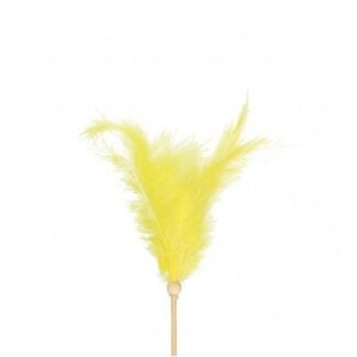 4A Feather Picks | Colour: Yellow | Feather length 10 centimetres | Pick length ± 50 centimetres | Per 25 picks