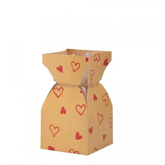 4A Vase à bouquet avec texte “Love” | Couleur : Rouge | Diamètre 11,5 centimètres | Hauteur 21 centimètres | Par 20 vases