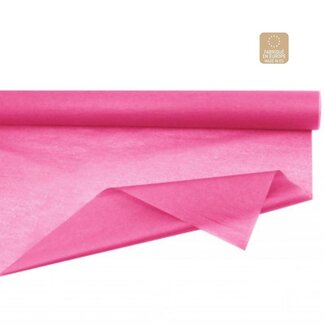 4A Papier de soie en rouleau | Couleur : Fuchsia | Largeur 75 centimètres | Longueur 50 mètres | 28 grammes/m2 | Par rouleau