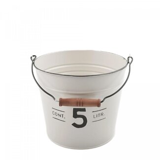 4A Seau en Zinc Pot de Fleurs "Vieilli" | Couleur : Blanc Naturel | Diamètre 21 centimètres | Hauteur 18 centimètres | Contenance 5 litres | Par 5 seaux
