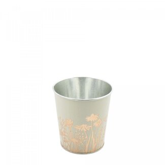 4A Zinc Flower Pot Plant Pot “Alossi” | Colour: Light Green | Diameter 10 centimetres | Height 10 centimetres | Per 10 flower pots