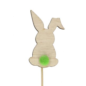 4A Rabbit Pompon Pick | Colour: Green | Rabbit length 8 centimetres | Pick length ± 12 centimetres | Per 24 picks