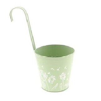4A Zinc Hanging Pot Flowerpot Plant Pot “Celo” | Colour: Green | Diameter 14 centimetres | Height 29 centimetres | Per 12 hanging pots