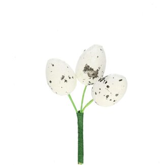 4A Lapwing Egg Plant Stake | Colour: Natural White | Stake Length ± 50 centimetres | Egg Diameter 2.5 centimetres | Per set of 3 | Per 25 stakes