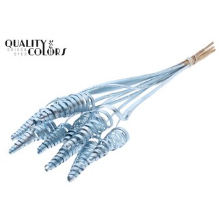 QC Palm Spiral on Stem | Colour: Metallic Blue | Cane Cone Plant Stake | Stake Length ± 50 centimetres | Per 10 stakes