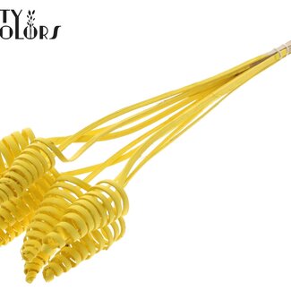 QC Palm Spiral on Stem | Colour: Yellow | Cane Cone Plant Stake | Stake Length ± 50 centimetres | Per 10 stakes