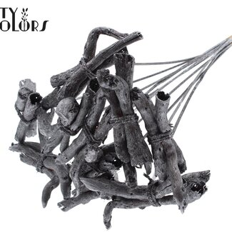 QC Gandiraj Branches on Stick | Colour: Metallic Graphite Grey | Gandiraj Insert Stick | Length ± 50 centimetres | 10 insert sticks per bunch