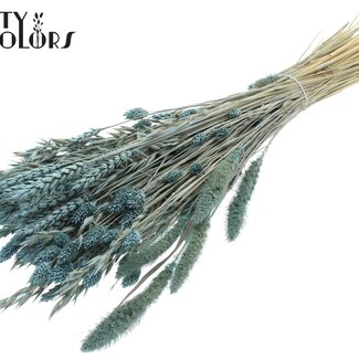 QC Bouquet of Dried Flower Mix | Colour: Frosted Light Blue | Length ± 60 centimetres | Per bunch