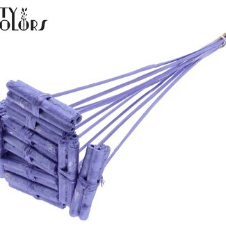 QC Dekorative Jute-Stäbchen-Sträußchen auf Stiel | Farbe: Metallic Lila | Jute-Stick-Sträußchen-Stecker | Länge ± 50 Zentimeter | 10 Stecker pro Bund