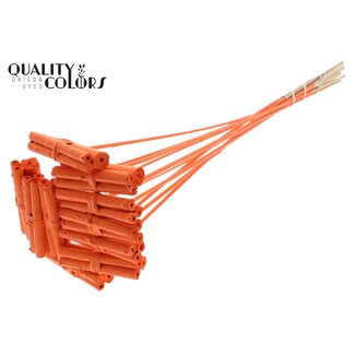 QC Decorative Jute Stick Posy on Stick | Colour: Orange | Jute Stick Posy Insert | Length ± 50 centimetres | 10 inserts per bunch