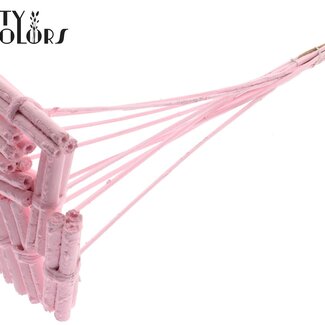 QC Bouquet de Bâtonnets Décoratifs en Jute sur bâton | Couleur : Rose clair | Bouquet de Bâtonnets en Jute | Longueur ± 50 centimètres | 10 bâtonnets par bouquet