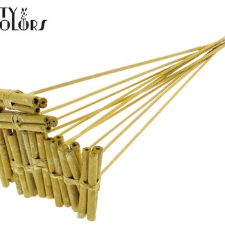 QC Decoratieve Jute Stokjes Boeketje op stok | Kleur: Metallic Geel | Jute Stick Posy Bijsteker | Lengte ± 50 centimeter | 10 bijstekers per bos