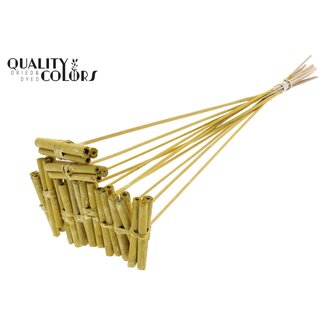 QC Decorative Jute Stick Posy on a Stick | Colour: Metallic Yellow | Jute Stick Posy Insert | Length ± 50 centimetres | 10 inserts per bunch