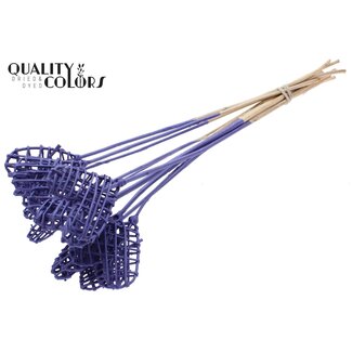 QC Rattan Lata Heart on stick | Colour: Metallic Purple | Lata Heart flat pick | Length ± 50 centimeter | 10 picks per bunch
