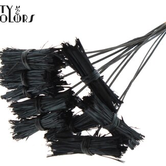 QC White Lady Posy on Stick | Colour: Black | White Lady Posy Stick | Length ± 50 centimetres | 10 sticks per bunch