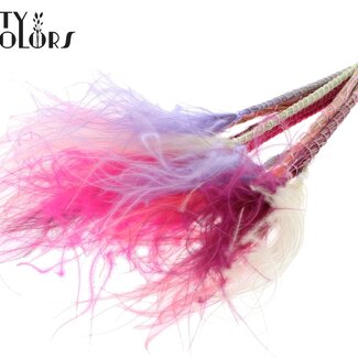 QC Getrocknetes Stipa Federgras „Farbenfroh 9“ | Farbe: Gemischte Farben | Stypha Penata Trockenblumen | Länge ± 60 Zentimeter | 10 Blüten pro Bund | Pro Bund