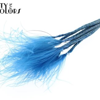 QC Gedroogd Stipa Vedergras | Kleur: Donkerblauw | Stypha Penata Droogbloemen | Lengte ± 60 centimeter | 10 pluimpjes per bos | Per bos