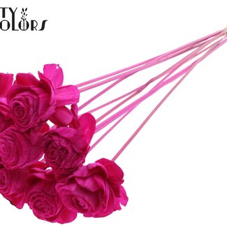 QC Shola Roos op stok | Kleur: Lilakleurig | Shola Beauty Rose | Diameter 6 centimeter | Lengte ± 50 centimeter | 10 bijstekers per bos | Per bos