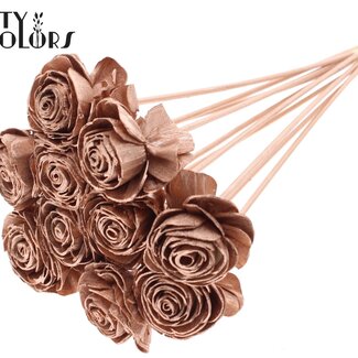 QC Shola Rose am Stiel | Farbe: Kupferfarben | Shola Beauty Rose | Durchmesser 6 Zentimeter | Länge ± 50 Zentimeter | 10 Stecker pro Bund | Pro Bund