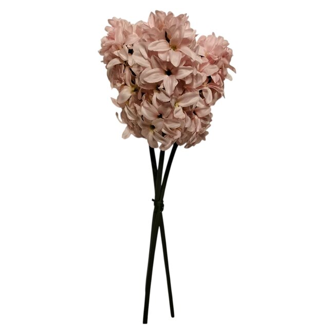 Jacinthe Fleur artificielle | Couleur: Rose | Longueur ± 40 centimeter | 3 tiges par bouquet | Par bouquet