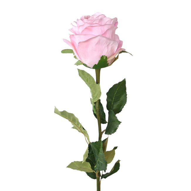 Roos Kunstbloem | Kleur: Roze | Rozen kunstbloemen | Lengte ± 70 centimeter | Per kunstroos