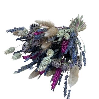 Dolce Vita Bouquet de fleurs séchées Fantasy Purple | Longueur ± 35 centimètres | Avec fleurs séchées violettes et naturelles