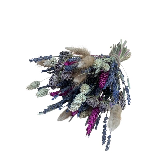 Boeket droogbloemen "Fantasy Purple" | Lengte ± 35 centimeter | Met paarse en naturelle droogbloemen