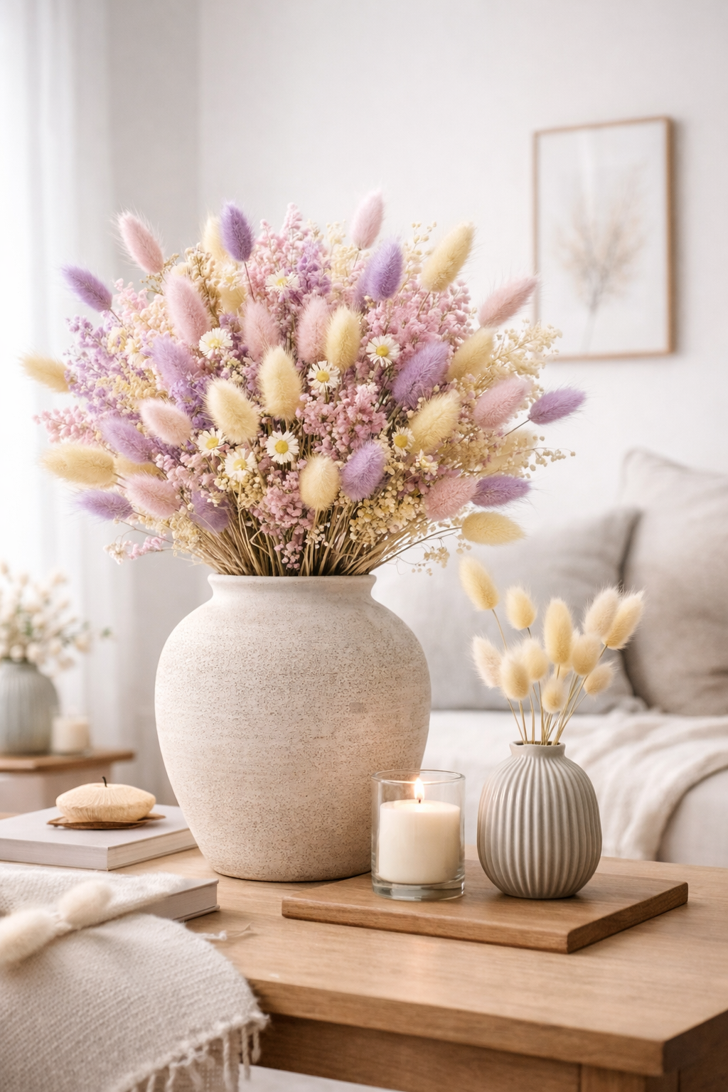 Lagurus (Chatons) : Apportez une touche de douceur et de fantaisie à votre intérieur avec les haie-de-lièvre séchées
