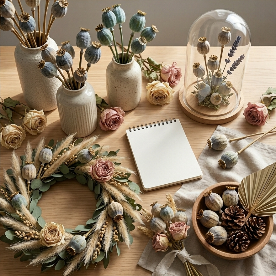 Papaver Somniferum (Poppy Heads) - Rustic Elegance for Your Home: Discover the Charm of Dried Poppy Seed Pods