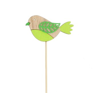4A Bird on stick | Colour: Green | Bird Pick | Diameter 5 centimetre | Length ± 50 centimetre | Per 25 picks