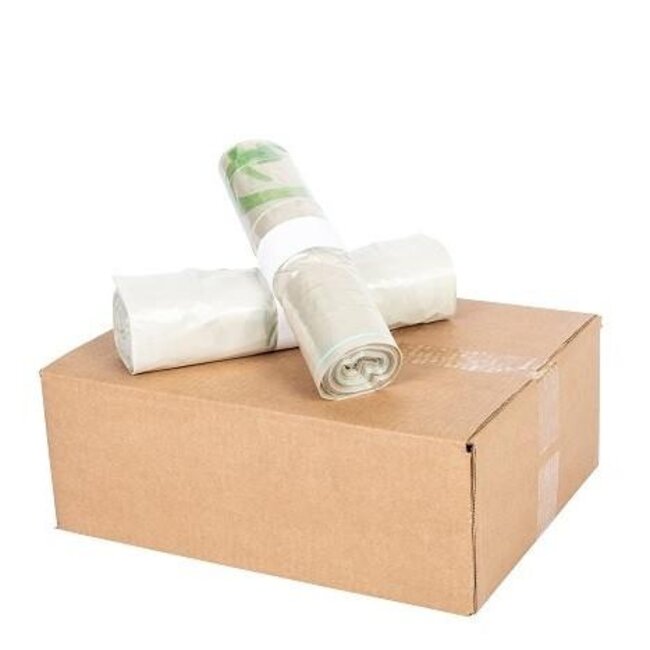 Knapzak | Kleur: Transparant | Inhoud 400 liter | Type LDPE30 | Per 7 zakken op rol | Per rol