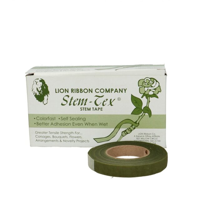 Stemtex Tape | Kleur: Olijfgroen | Breedte 13 millimeter | Lengte 27.5 meter | Per 12 rollen