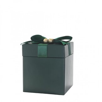 4A Bouquet holder Gift box Hat box “Gift” | Colour: Green | Diameter 9.5 centimeter | Height 10 centimeter | Per 10 bouquet holders