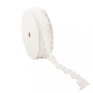 4A Ruban organza Twist | Couleur: Blanc naturel | Largeur 15 millimeter | Longueur 10 meter | Par rouleau
