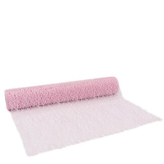 4A Chemin de table motif nid d'abeille “Honeycomb” | Couleur: Rose clair | Largeur 28 centimeter | Longueur 2.5 meter | Par chemin de table