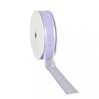 4A Ruban satin organza | Couleur: Lilas | Largeur 25 millimeter | Longueur 25 meter | Par rouleau