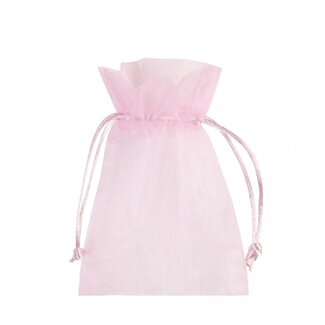 4A Tassen Organza | Kleur: Lichtroze | Diameter 9 centimeter | Hoogte 12 centimeter | Per 10 tassen