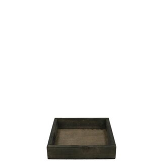 4A Houten Dienblad | Kleur: Donkerbruin | Lengte 14 centimeter | Breedte 14 centimeter | Hoogte 3 centimeter | Per 10 dienbladen