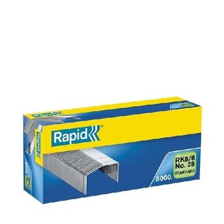 4A Staples Rapid 6mm | Colour: Silver-coloured | Size 6 millimetre | Contents 5000 staples | Per box
