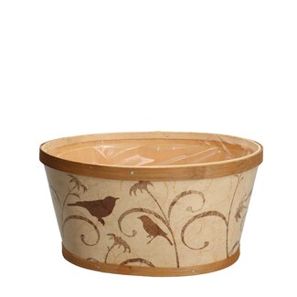 4A Holz Blumentopf Pflanzkübel “Vögel” | Farbe: Hellbraun | Länge 22 centimeter | Breite 18 centimeter | Höhe 11 centimeter | Pro 10 Pflanzkübel