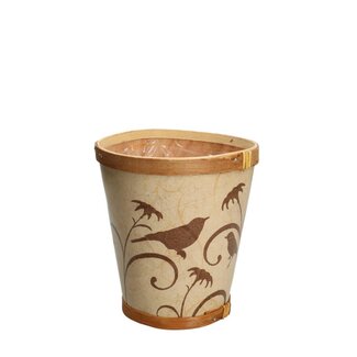 4A Houten Bloempot Plantenbak “Vogels” | Kleur: Lichtbruin | Diameter 13 centimeter | Hoogte 14 centimeter | Per 10 bloempotten