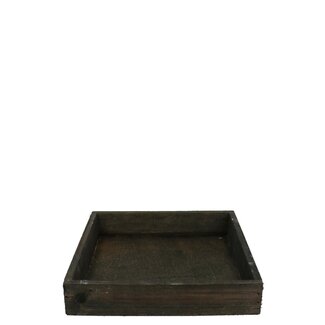 4A Houten Dienblad | Kleur: Donkerbruin | Lengte 20 centimeter | Breedte 20 centimeter | Hoogte 4 centimeter | Per 4 dienbladen