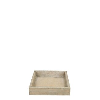 4A Houten Dienblad | Kleur: Lichtbruin | Lengte 14 centimeter | Breedte 14 centimeter | Hoogte 3 centimeter | Per 10 dienbladen