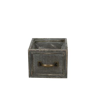 4A Houten Lade Bloempot Plantenbak | Kleur: Grijs | Diameter 14 centimeter | Hoogte 11 centimeter | Per 8 lades
