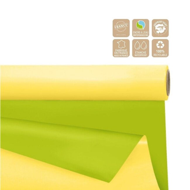 Tweezijdig Mat Folie op rol Universeel | Kleur: Geelgroen | Breedte 80 centimeter | Lengte 40 meter | Per rol