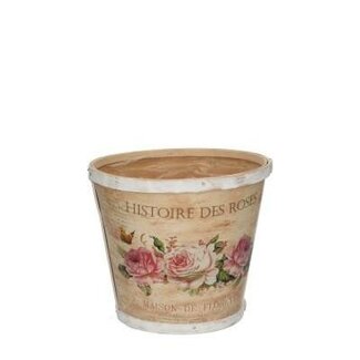 4A Houten Bloempot Plantenbak “Histoire” | Kleur: Roze Wit | Diameter 17 centimeter | Hoogte 15 centimeter | Per 10 bloempotten