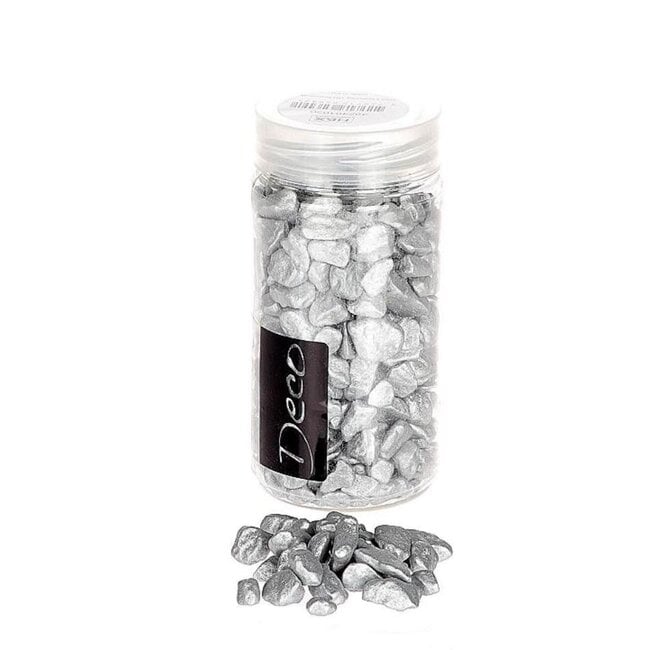 Decorative Stones | Colour: Silver-coloured | Diameter 9 - 13 millimetre | Contents jar 370 millilitre | Per jar