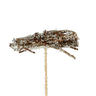 4A Brico Twigs with snow on stick | Colour: Brown | Diameter 8 centimetre | Length ± 50 centimetre | Per 25 picks