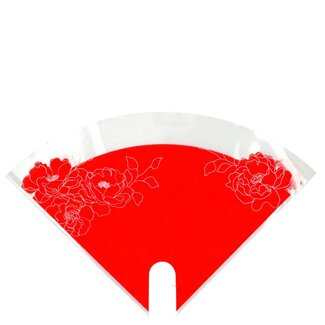 4A Hoezen Moon Kraftlook Flowers | Kleur: Rood | Lengte 30 centimeter | Breedte 30 centimeter | Per 50 hoezen